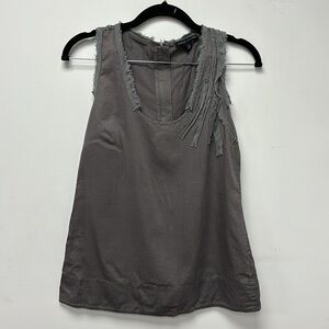 BANANA REPUBLIC grey sleeveless shirt 72% cotton 28% silk size XS